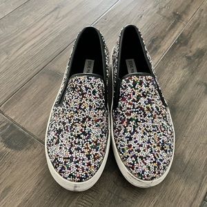Steve Madden Glitter Slide on Sneakers Size 8.5